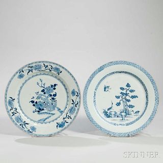 Two Blue and White Tin-glazed Earthenware Dishes