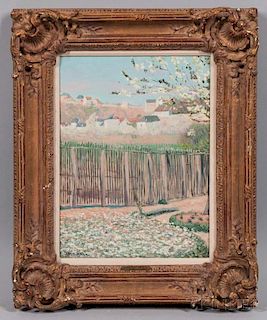 Léon Giran-Max (French, 1867-1927)      Spring Landscape with Garden