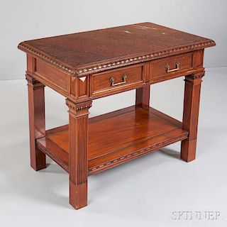 Renaissance Revival Marble-top Walnut Table