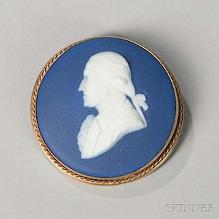 Wedgwood Dark Blue Jasper Dip Portrait Medallion/Brooch