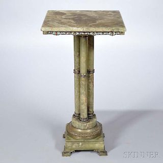 Green Onyx and Champlevé Pedestal