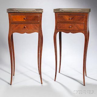 Pair of Louis XV-style Table en Chiffoniere