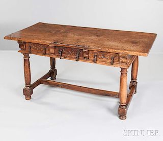 Spanish Colonial Walnut Refectory Table