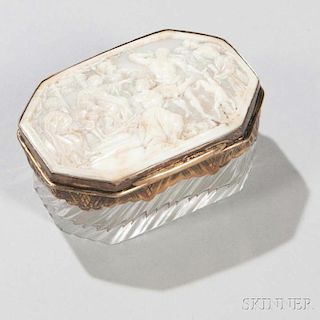 Silver-mounted Carved Shell Cameo and Crystal Box