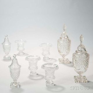 Eight Pieces of Irish Colorless Crystal Tableware