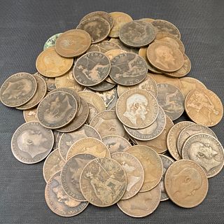 Group of 72 United Kingdom 1 Penny Coins Edward VII