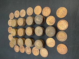 Group of 152 United Kingdom 1 Penny Coins George V