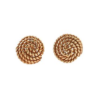 Tiffany &amp; Co 18k Gold Coiled Rope Stud Earrings