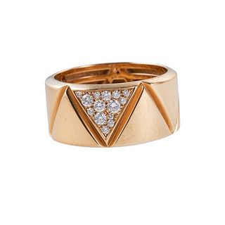 Marina B Triangolini 18k Gold Diamond Band Ring