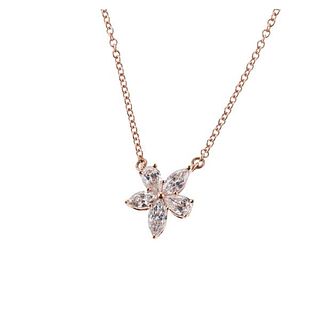 Tiffany &amp; Co Victoria 18k Gold Diamond Pendant Necklace