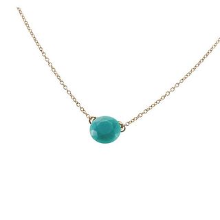 Tiffany &amp; Co Peretti 18k Gold Jade Pendant Necklace 