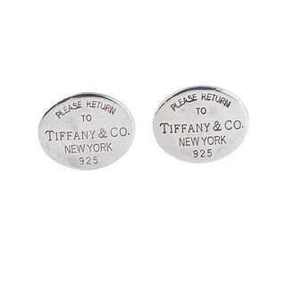 Tiffany &amp; Co Please Return To Tiffany Silver Cufflinks