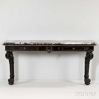 Continental Marble-top Painted Console Table