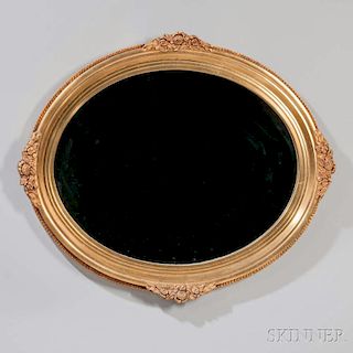 Neoclassical-style Oval Giltwood Mirror