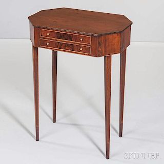 French Mahogany Inlaid Two-drawer Table