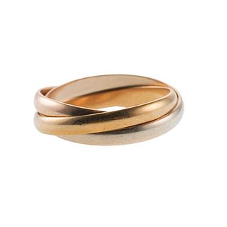 Cartier Trinity 18k Tri Color Gold Rolling Band Ring