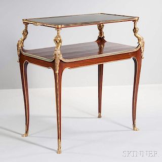 Napoleon III Mahogany and Gilt-bronze Tea Table