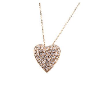 14k Gold Diamond Heart Pendant Necklace
