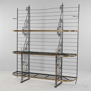 Iron and Brass Baker's Rack