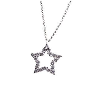 Tiffany &amp; Co Platinum Diamond Star Pendant Necklace 