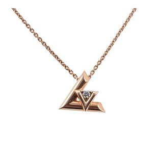Louis Vuitton LV Volt 18k Gold Diamond Pendant Necklace