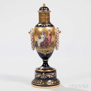 Vienna Porcelain Gilt-metal-mounted Vase and Cover