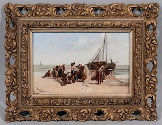 After Bernardus Johannes Blommers (Dutch, 1845-1914)      Fisherwomen on the Beach