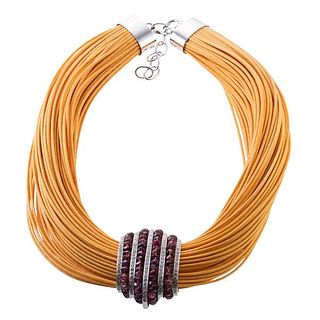 18k Gold Diamond Tourmaline Multi Strand Rope Necklace