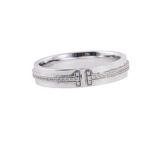 Tiffany &amp; Co 18k Gold Diamond Wedding Band Ring