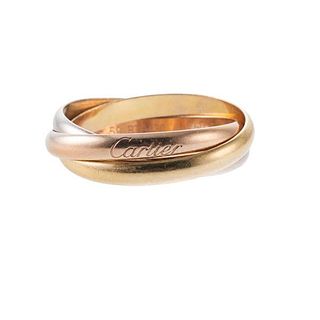 Cartier Trinity 18k Tri Color Gold Rolling Band Ring Sz 59
