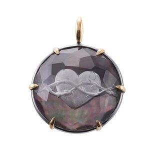 Ippolita Rock Candy Heart MOP Crystal Silver Gold Pendant