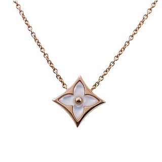 Louis Vuitton Blossom 18k Rose Gold Mother of Pearl Pendant Necklace