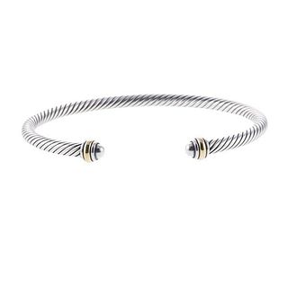 Sterling Silver 18k Gold Cable Bracelet