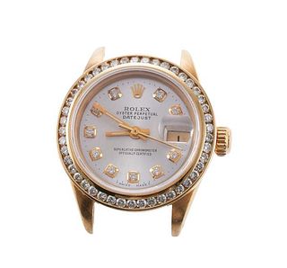 Rolex Datejust 18k Gold Diamond Watch 6916