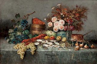 Max Albert Carlier (Belgian, 1872-1938)      A Bountiful Table