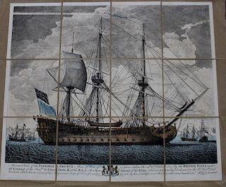 French Ship "Terrible" Hand painted Print/Paper
