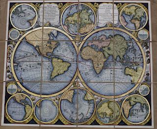 Global Terrestrial map, 24 ct. gold Hand Embellish