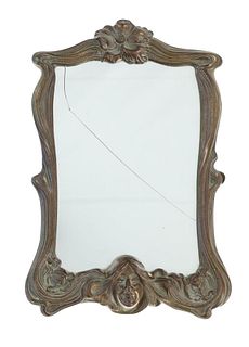 19th C. Victorian Art Nouveau Woman Easel Mirror