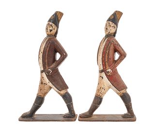 PAIR CAST IRON HESSIAN SOLDIERS