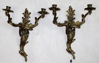 Pair of Louis XV style bronze sconces