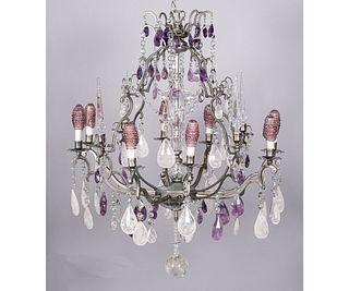 FRENCH STYLE ROCK CRYSTAL CHANDELIER