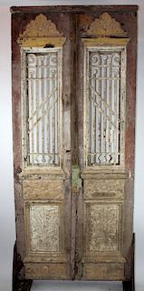 Rustic entry doors with iron panels