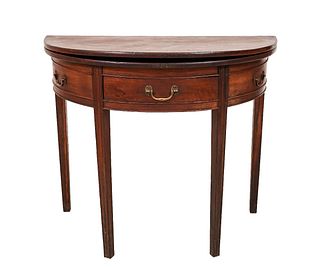 CHIPPENDALE DEMI-LUNE CARD TABLE