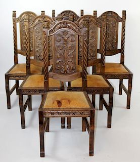 Set of 6 Spanish Revival chairs