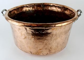 French hand hammered copper pot