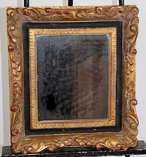 Vintage black & gold frame mirror
