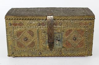 French hammered brass dresser box