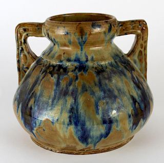 French Dieulefit glazed pottery vase