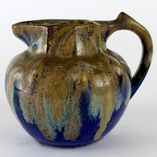 French Dieulefit glazed pottery pitcher