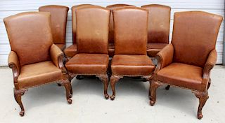 8 Bernhardt leather dining chairs